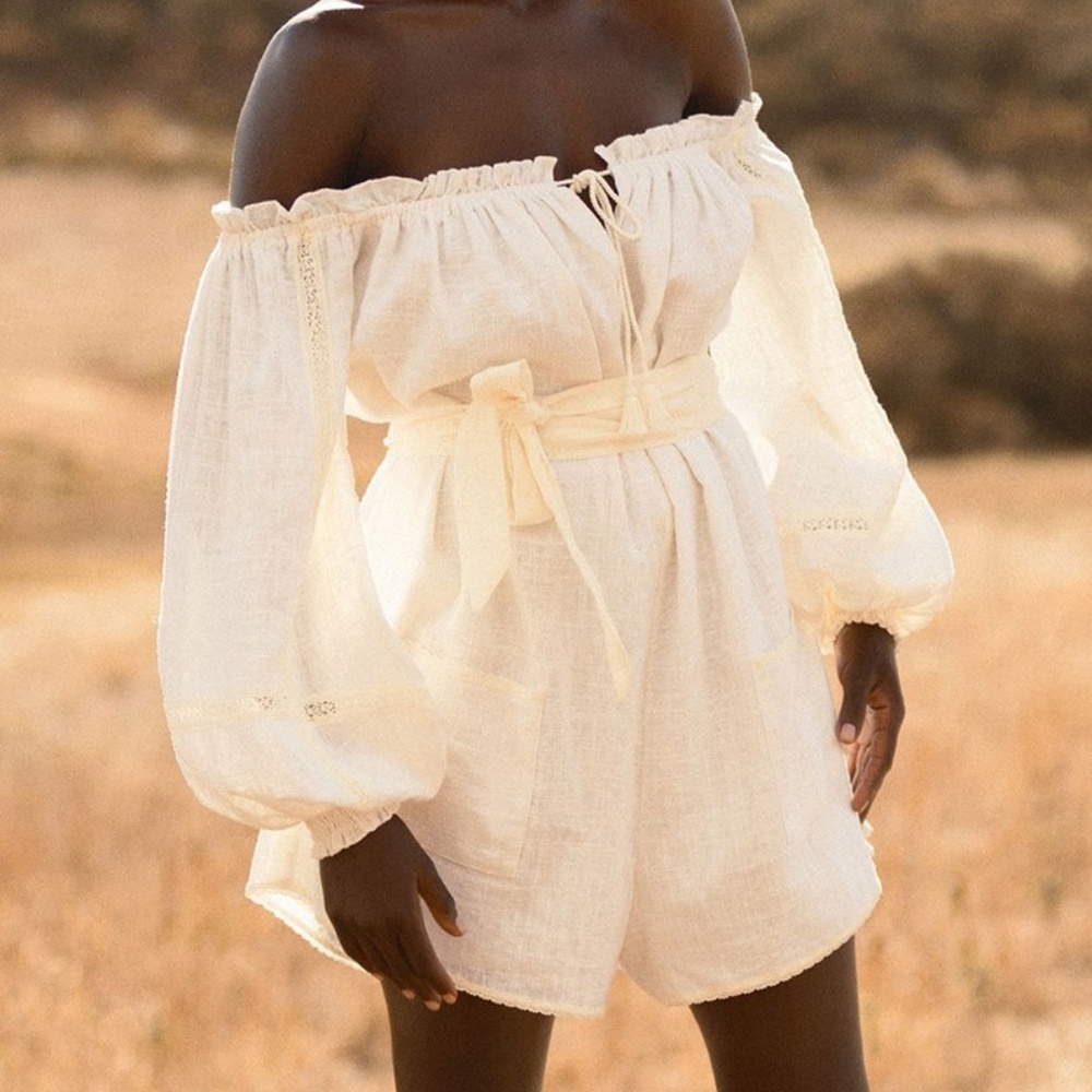 Spell Milla Romper in Off White - Picture 4 of 7